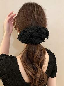 2PCS New French Style Premium Multi-Layer Lace Scrunchies, Large Hair Ties For Women, Ponytail Hair Accessories, Soft Slouchy, Exquisite Hair Decor - Multicolor - View 7