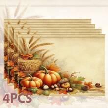 1pc/4pcs/6pcs/8pcs, Autumn, Fallen Leaves Pattern Suitable For Dining Table, Breakfast Mat, Coffee Bar, All Season Decoration, Washable Table Mat, Room Decor, Kitchen Dining Table Mat, Indoor/Outdoor Party Decoration, Home Decor, Ideal Gift - Multicolor - View 10