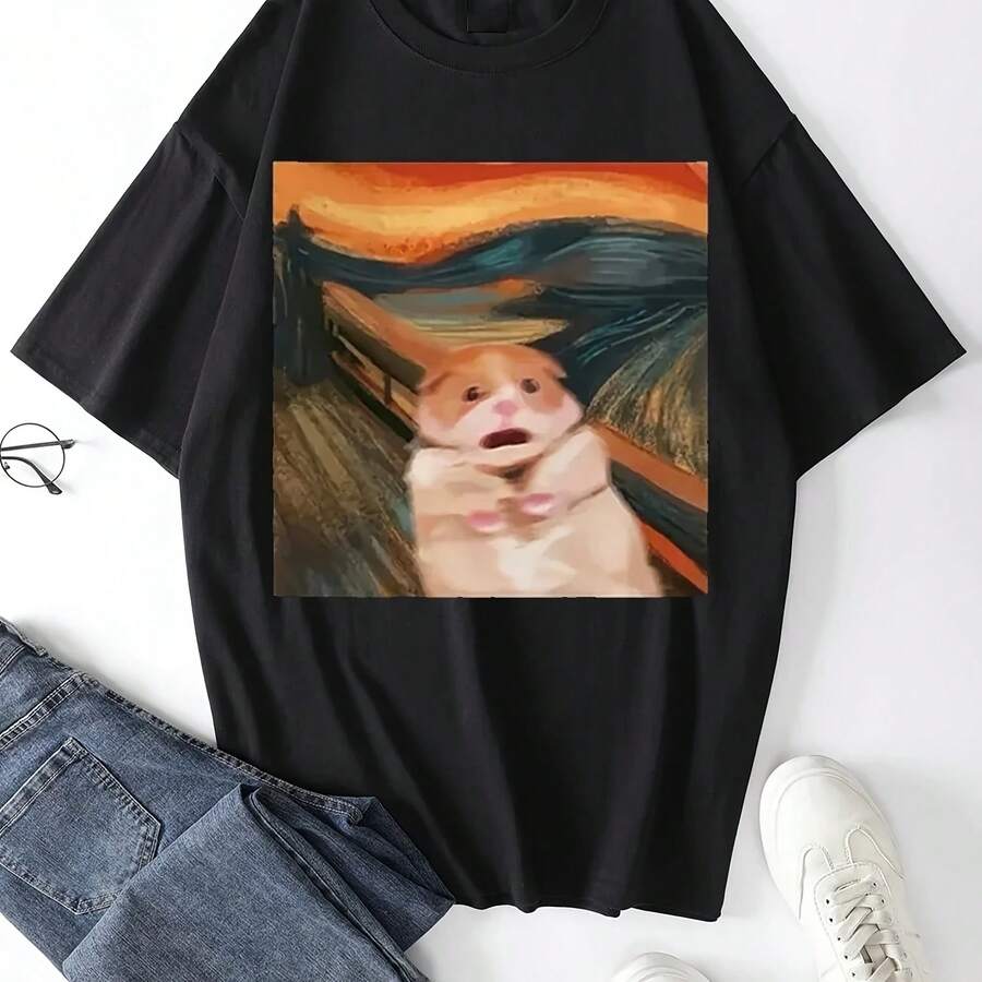 Collection Of T-Shirts With Humorous Animal Memes, Artistic Parodies, Whimsical Animal Graphic T-Shirts With Designs Inspired By Internet Culture - 款式 - 查看 1