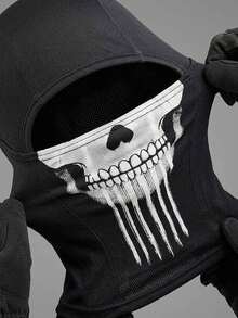Musion 1/3pcs Gothic Skull Pattern Street Style Balaclava, Elastic Windproof Casual Full Face Scarf, Soft Comfortable Full Face Mask, Windproof Helmet Liner Headwear, Suitable For Motorcycle Riding, Cycling And Racing Sports - Multicolor - View 6