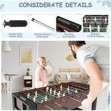 Multi Game Table Indoor Arcade Combo Set For Kids And Adults, Four In One Rotating Table Football Billiards Air Hockey Table Tennis, Sturdy Wooden Frame With Adjustable Leg Levelers Complete Accessories, Brown - Grey-brown Wood Grain - View 8