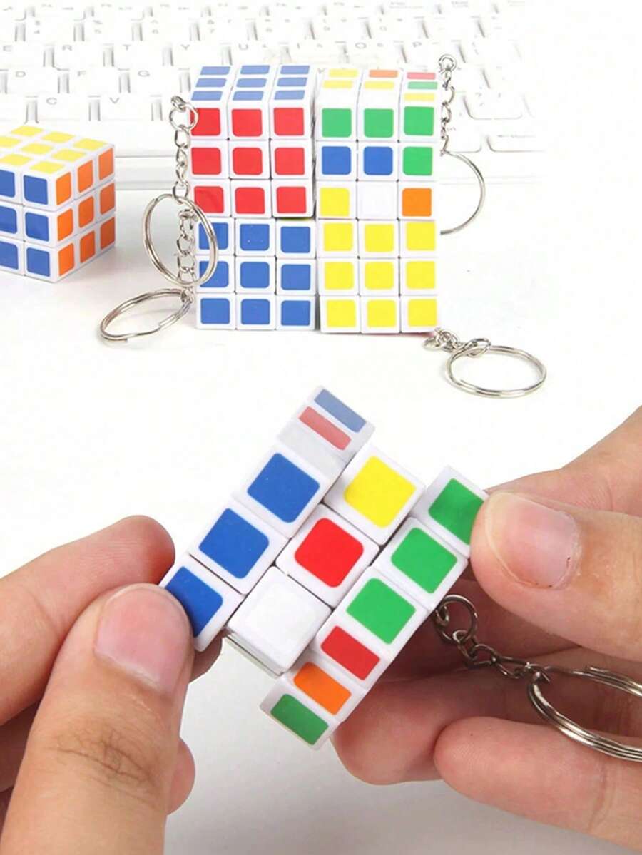 1/3/6pcs Mini 3x3x3 Keychain, Creative Gift And Decoration, Suitable For Mother, Father, Graduation Season And Teacher - Multicolor - View 1
