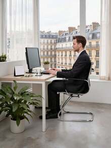 WAHSON OFFICE CHAIRS 8PCS PU Leather Office Chair Metal Frame Conference Chair For Meeting Room/Reception Area - 黑色八把 - 查看 3