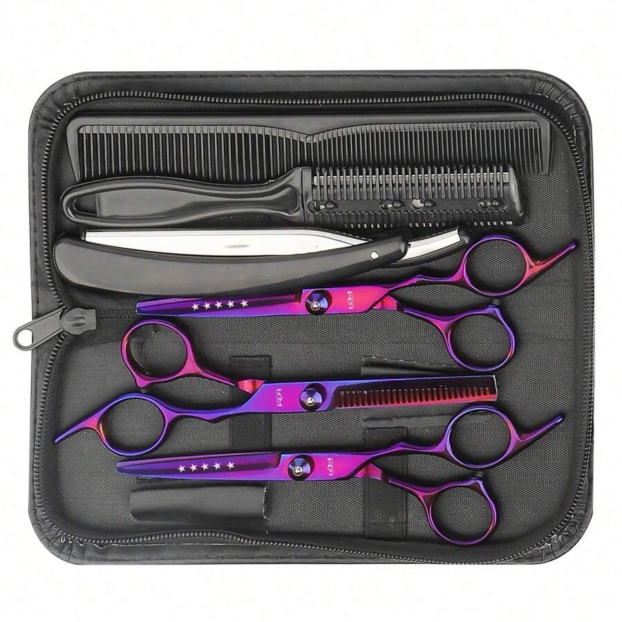 Hair Shears, Professional Hairstylist Scissors, Thinning Shears, Hair Blending Scissors, Razor Scissors, Professional Hair Salon Accessories - Multicolor - View 1