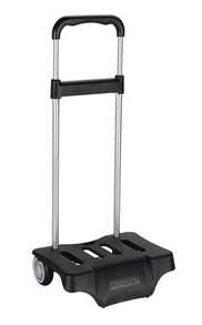 SAFTA Backpack Trolley Suitcase, Black, Removable Telescopic Handle, Sturdy Base With School Backpack Support, Silent Wheels, Dimensions 30x23x85 Cm - STANDARD BLACK 905 - View 3