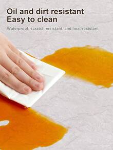1 Roll Matte Beige Marble Pattern Kitchen Oil-Proof Sticker, Waterproof Self-Adhesive Wallpaper, Faux Stone Texture Stove Top Countertop Heat-Resistant Cabinet Renovation Marble Sticker, Self-Adhesive Cabinet Protection Film, Cabinet Door Scratch-Resistant Film - Matte Beige - View 9