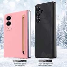 1pc Hadaasi Multi-Color Full Coverage Flip Protective Case, With Pop-Out Stylus Slot And Pop-Out Storage Compartment, Comes With Matching Stylus, Matte Fine Skin-Friendly Frosted Texture, Scratch-Resistant, Fingerprint-Resistant, Shock-Resistant, Compatible With Samsung Galaxy Z Fold 8/Z Fold 8 Ultra/Z Fold 7/Z Fold 6/Z Fold6-Slim/W25/Z Fold 5/Z Fold 4/Z Fold 3 And Compatible With IPhone Ultra - Multicolor - View 8