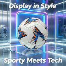 Football Size 2, Fashionable Tech Style, Creative Machine-Stitched Patchwork Design, Excellent Rebound Performance For Comfortable Sports Experience, Wear-Resistant Surface For Outdoor Use. Compact And Easy To Store, Suitable For Leisure Sports, Play, And Photography, Combining Practical Sports Value With Fashionable Aesthetics. - Blue - View 5
