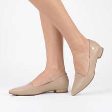 Vizzano Women's Flat Shoes, Low Block Heel, Pointed Toe, Comfortable, Original - 米色 - 查看 4