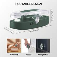 Lalayuan 1pc Rechargeable 3-In-1 Mini Bag Sealer, Handheld Heat Sealer, Portable Food Sealer For Snack Plastic Bags, Quick Heat Seal For Kitchen Food Storage - Green With Charging Cable - View 7