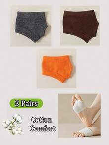 1/3/4 Pairs Bikini Cotton Split Toe Socks, Summer Thin Half-Palm Invisible Two-Toe Socks, Matching Flip-Flops - Multicolor - View 27
