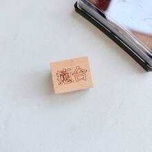 Aesthetic Dark Healing Wooden Stamps, Traditional Chinese Character Rubber Stamp Syringe Pill Pattern For Junk Journal Collage Craft Supplies - A - View 9