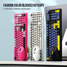 CHANGXIE 2.4G Wireless Keyboard And Mouse Combo Set, Rainbow LED Backlight, 3 Colors, 98 Keys, 3D Scroll Wheel, 1600 DPI, USB Interface, Ergonomic Design, Suitable For PC/Laptop - View 1