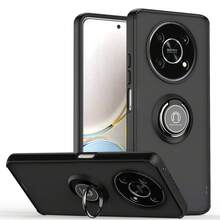 Compatible With Honor 90 Lite 5G Phone Case TPU + Hard PC Magnetic Ring Car Mount Cover - Black - View 10