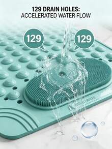 Premium Non-Slip Shower/Bathtub Mat, Thickened Rubber Bathroom Mat With Drainage Holes And Strong Suction Cups, Suitable For Dry And Wet Surfaces, Quick-Dry Design, Massage Texture, Ideal For Spa, Gym Locker Rooms And Luxury Venues - A - View 2