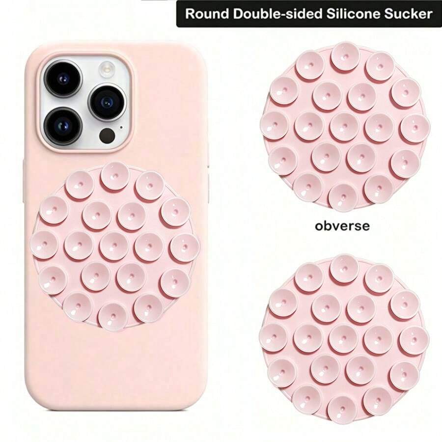 2pcs Round 19-Piece Silicone Suction Cup Thickened Adhesive Phone Stand Non-Slip Round Suction Cup - Multicolor - View 1