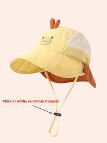 1 pieza Sombrero de cubo con diseño de animal, dinosaurio, conejo, oso, sombrero de sol protector para bebé, sombrero de sol de malla transpirable para niños, adecuado para primavera, verano, otoño - Multicolor - Ver 9