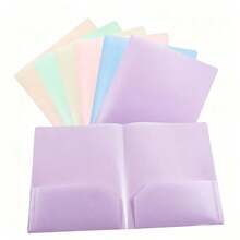 1/5/10pcs Plastic File Folders, Document Storage Organizers, Waterproof Heavy Duty Multi-Purpose Portable Expanding File Pockets, For Office, Company, Students, Exam Papers, Random Cover Label Cards, Back To School Season, School Supplies - Multicolor - View 1