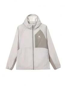 CAMEL CROWN Unisex Standard-Length Woven Sun Protection Jacket: Cool Touch, Yarn-Dyed UV Block Fabric, Breathable, For Men & Women - Sand Mist Gray/Mountain Brown - View 2