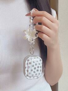 Casing Pelindung Motif Bunga Layar Penuh Wind Feather Gauze untuk AirPods 4, Casing Pelindung Earphone Apple, Casing Earphone Bluetooth Pro 3, iPod Box Generasi ke-3, Casing Earphone 1/2 - Putih - View 7