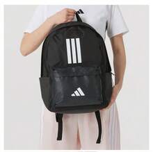 Tas ransel adidas klasik berbahan kain polos, ukuran reguler, gaya unisex, gaya pasangan, hitam. - Hitam - View 7