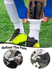 2 Pairs Kids Football Shin Guards, Youth Perforated Insertable Shin Pads, Professional Shin Protection Gear - Multicolor - View 3