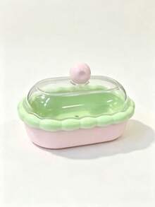 1pc Random Color Wavy Edge Soap Dish With Drainage Base, Compact And Lightweight, Suitable For Home Bathroom And Dorm, Durable And Easy To Clean, Macaron Color Palette Matches Various Interior Design Styles - A - View 8
