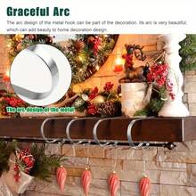 2/1pc Christmas Stocking Hooks, Fireplace Hooks, Non-Slip Christmas Tree Decoration Hooks, Portable Multi-Purpose Metal Hooks, Suitable For Birthday Party, Wedding, Christmas Decoration, Fireplace Stocking Hooks - Multicolor - View 7