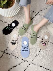5 pasang/10 pasang Kaos Kaki Wanita Tipis Bernapas Motif Monster Lucu Musim Semi/Panas, Lembut, Nyaman, Elastis, Cocok untuk Pemakaian Kasual Sehari-hari - MultiWarna - View 7