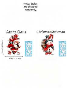 36pcs/2sets Christmas Window Stickers, Fun Santa Claus & Snowman Snowflake Window Decals, Window Home Decor, Party Holiday Gift, Christmas Party, Reusable Indoor Home Christmas Winter Party Decoration - Multiple Styles - View 8