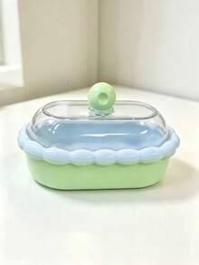 1pc Random Color Wavy Edge Soap Dish With Drainage Base, Compact And Lightweight, Suitable For Home Bathroom And Dorm, Durable And Easy To Clean, Macaron Color Palette Matches Various Interior Design Styles - A - View 6