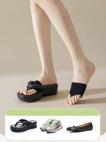 1/3/4 Pairs Bikini Cotton Split Toe Socks, Summer Thin Half-Palm Invisible Two-Toe Socks, Matching Flip-Flops - Multicolor - View 8