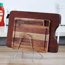1pc Stainless Steel Cutting Board Pot Lid Rack Knife Holder Kitchen Pot Lid Rack Chopping Board Stand Multi-Function Storage Rack - Multicolor - View 4