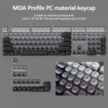 MOA Profile 果凍鍵帽 PC+ABS 機械鍵盤替換件,6.25U 空白鍵,兼容 MX 軸,適用遊戲辦公,僅含鍵帽,不含鍵盤 - 查看 16