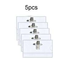 100/50/36/24/10/5/2pcs Fun Name Badge Clips & Pins (9 X 5.6cm) – Transparent Plastic Horizontal ID Badge Holders, Suitable For Office, School And Conferences; Durable PVC Material, With Clip/Pin Combination Attachment And Reinforced Badge Holder. - A - View 3