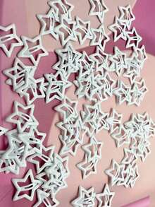 8pcs/Set Women's White Metal Star Hair Clips, Sweet Pentagram Hair Accessories Set For Daily Use - White - View 4