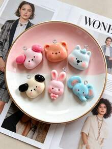 10/20/100pcs Cute Animal Puppy Elephant White Bear Pendant Charms DIY Handmade Keychain Bag Charm Accessories Decor - Multicolor - View 6
