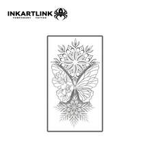 INKARTLINK 1PC Floral Time Decorative Sticker Temporary Waterproof Body Art Tattoo Sticker Long-Lasting 1-2 Weeks Plant Tattoo Juice Tattoo Suitable For Men And Women Essential For People Party Decoration - Black - View 3