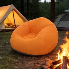 Flocked Inflatable Bean Bag Sofa Chair, Multiple Colors Available, Thickened PVC Material, Portable Foldable Ergonomic Lounge Chair, Suitable For Living Room, Bedroom, Home, Outdoor Camping, All Seasons, Perfect Holiday Gift - Multiple Styles - View 5