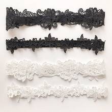 EVERDINAH 2Pcs Multi-Color Bridal Lace Garter Set, Elastic Wedding Thigh Bands For Bride, Floral Leg Accessories For Wedding, Bridal Shower, Party & Photoshoot,Halloween - Dusty Blue - View 3