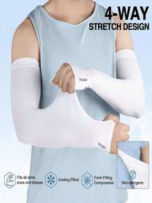 Summer Ice Silk Protective Arm Sleeves, Unisex, UV Protection Arm Sleeves, Sun Protection Gloves, Breathable And High Elasticity, Suitable For Outdoor Sports, Driving, Cycling, Golf, Volleyball And Summer Back To School Season. - Multicolor - View 6
