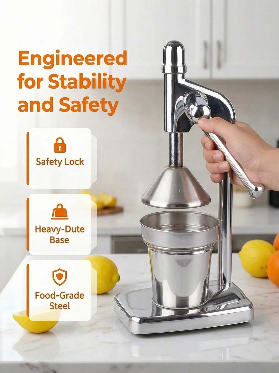 DOQAUS 1件檸檬榨汁器 橘子榨汁器 檸檬萃取器 手動檸檬壓榨器 橘子汁萃取器 水果壓榨器 柑橘榨汁器 - 高效手動、易壓設計、無需用電、節省空間收納 新鮮果汁愛好者必備配件 家用廚房用具 廚房配件 - 銀色 - 查看 1