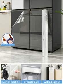 1PC Transparent Self-Adhesive Protective Film Sticker For Washing Machine, Refrigerator, Air Conditioner, Outdoor Unit, Waterproof, Oil-Proof, Scratch-Resistant, Appliance Color Change Film, Furniture Refurbishment Glossy Sticker - Clear - View 9