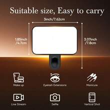 1pc Detachable Clip-On Phone Fill Light, With Adjustable Bracket, White/Warm/Neutral Light Modes, Rechargeable, Compact And Portable, Suitable For Laptop, Phone, Tablet, Video Call And Makeup, Ideal For Selfie And Live Streaming - A - View 10