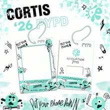 COR/TIS 2026 PYPD World Tour Theme Card Holder Pendant, Featuring "PUT YOUR PHONE DOWN" Core Design With Exclusive Hand-Drawn Quirky Cartoon Character, Fresh Mint Green Graffiti Style With High Recognition, Beaded Chain Lanyard For Portable Hanging, Compatible With Standard 3-Inch Small Cards And Mini , Hard Shell Material To Prevent Folding And Scratching For Card Protection, Can Be Hung On Bags And Keychains, Combines Storage And Decorative Functions, Ideal Fan Support, Collection, And Daily Accessory For New Boy Band Tour Limited Edition - Multicolor - View 2