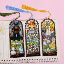 Holy Grail Colored Glass Window Art Bookmark Retro Medieval Fantasy Wind Style Su Bookmark Creative Knight Castle Theme Page Marking Signature Literary Book Fans Gift Suitable For Novel Enthusiasts, Students, And Collectors To Use. - Color - View 11