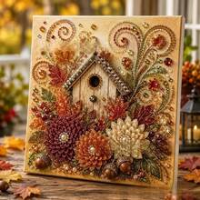 1pc New Autumn Pearl Painting DIY Handmade Kit, Handmade Rhinestone Pearl Art Set, Autumn Style Home Wall Decor Stress Relief Ornament, Suitable For Adults - Multicolor - View 11