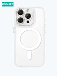 Koolife 1件裝 Apple 17 磁吸無線充電 純色全包防摔鏡頭保護膜 TPU+PC 噴漆磨砂質感高級手機殼，相容 iPhone 18 Pro Max、17、17 Pro Max、16 Pro、15 Pro Max、13 Pro、15、14、14 Pro、13、12 Pro Max、11 Pro Max、15 Plus、16 Plus - 磨砂白 - 查看 2