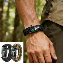 Gelang Tangan Luar Ruangan dengan Kompas dan Peluit, Gelang Multifungsi, Cocok untuk Penggunaan Sehari-hari, Alat Darurat, Perlengkapan Luar Ruangan, Tahan Lama dan Andal, Pilihan Ideal untuk Pecinta Aktivitas Luar Ruangan - MultiWarna - View 3