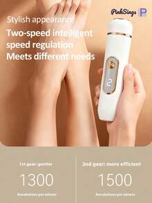 PinkSings Electric Foot Callus Remover & Foot Care Set - 2-Speed Rechargeable Foot File With 5 Grinding Heads, Suitable For Cracked Heels, Dead Skin And Thick Toenails, Includes Heel Scraper And Nail Grinding Head - Multicolor - View 8